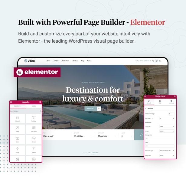 Villax - Villa & Vacation Rentals WordPress Theme - Powerful Page Builder - Elementor