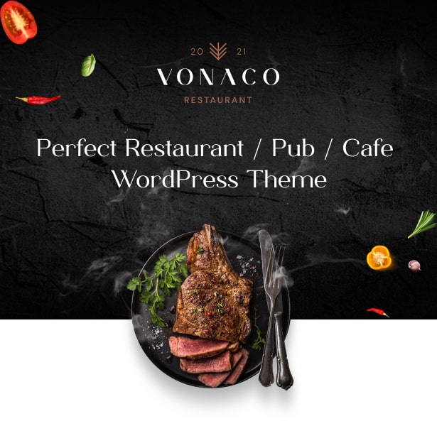 Vonaco Restaurant Coffee Shop WordPress Theme - banner