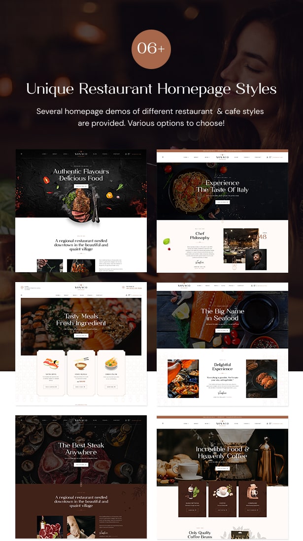 Vonaco Restaurant Coffee Shop WordPress Theme - Modern Restaurant Design