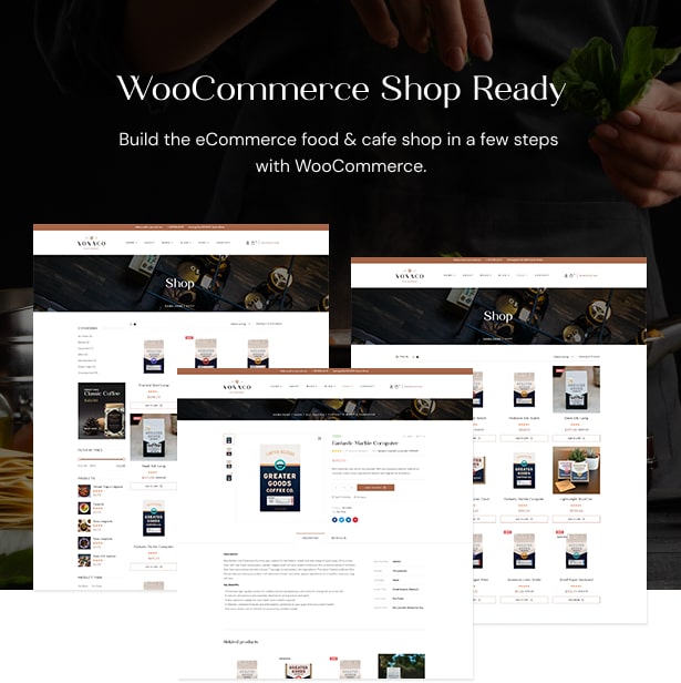 Vonaco Restaurant Coffee Shop WordPress Theme - WooCommerce Shop