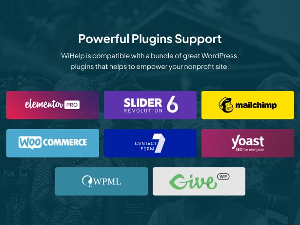 WiHelp - Nonprofit Charity WordPress Theme Plugins Compatibility