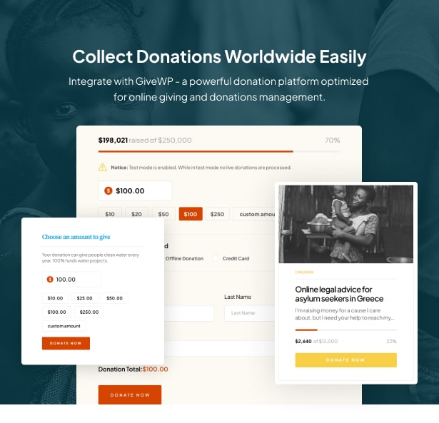 WiHelp - Tema WordPress Amal Nirlaba yang kompatibel dengan GiveWP