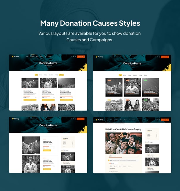 WiHelp - Nonprofit Charity WordPress Theme Causes Pages