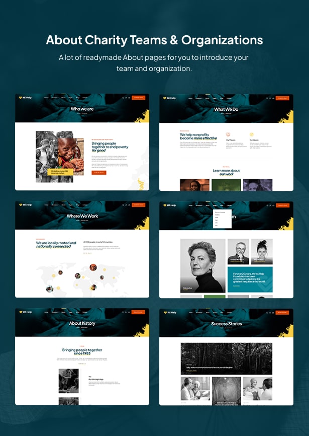 WiHelp - Nonprofit Charity WordPress Theme About Page