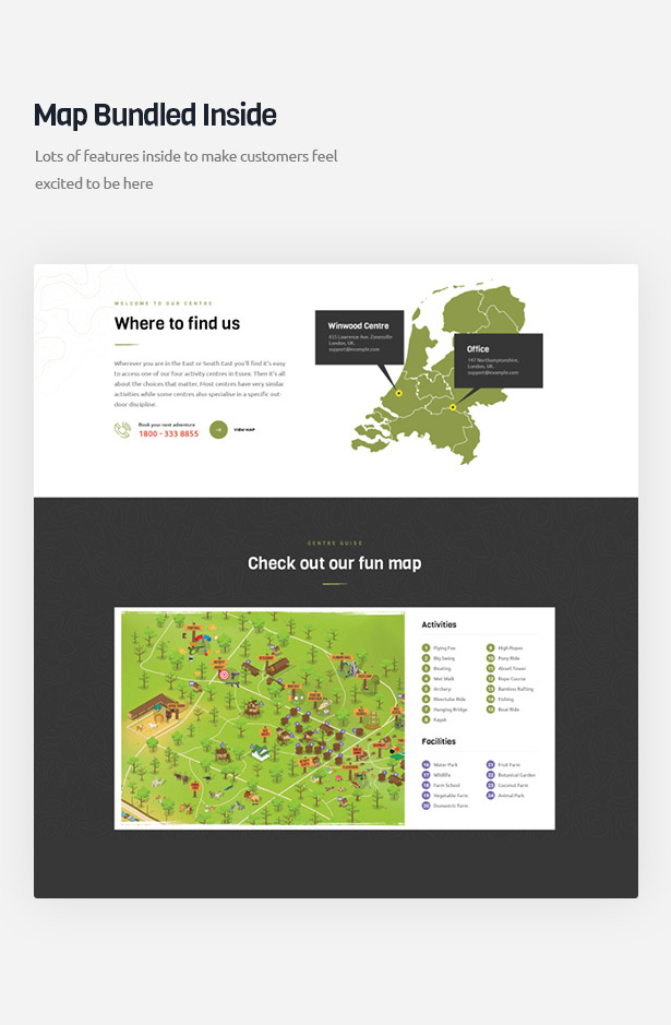 Winwood - Tema WordPress Petualangan Luar Ruangan - Peta