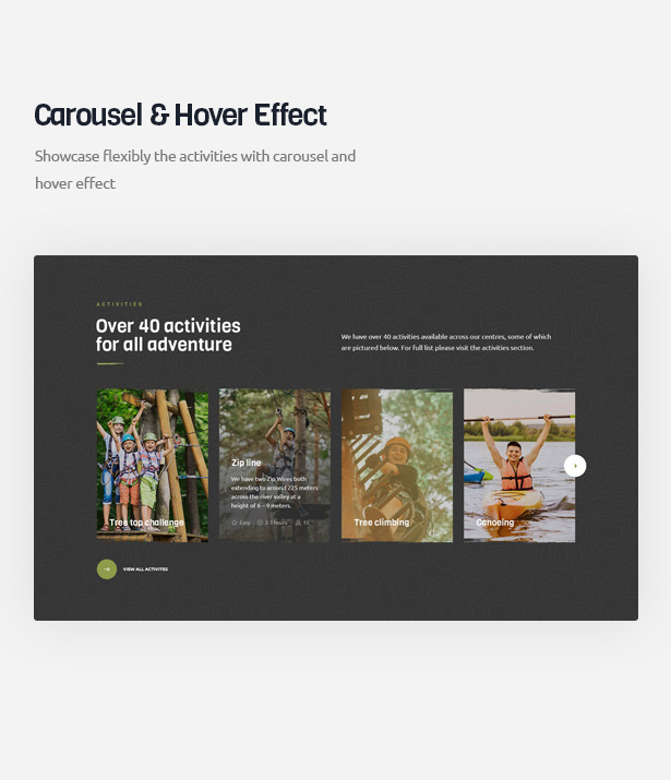 Winwood - Outdoor Adventure WordPress Theme - Carousel & Hover Effects