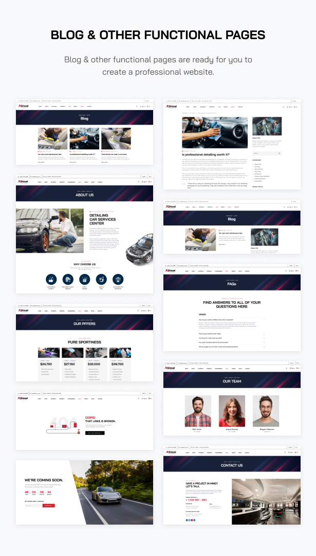 Xprocal - Car Care WooCommerce Theme - Blog & Other Functional Pages