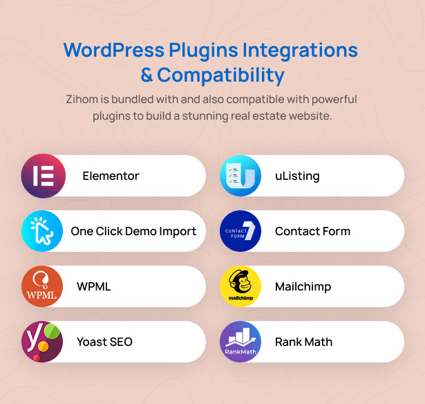 Zihom Real Estate WordPress Theme Plugins