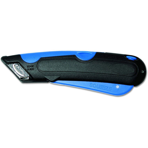 COSCO 091508 Easycut Cutter Knife w/Self-Retracting Safety-Tipped Blade, Black/Blue - Image 3
