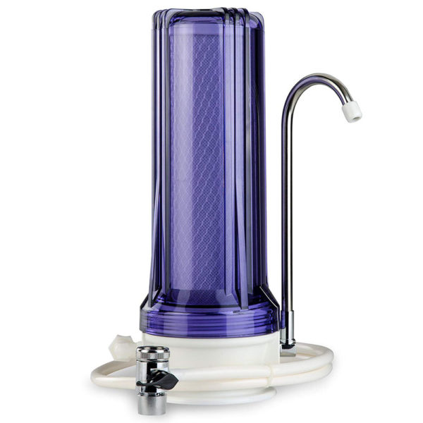 iSpring CKC1C Countertop water filter, Clear Housing with Carbon