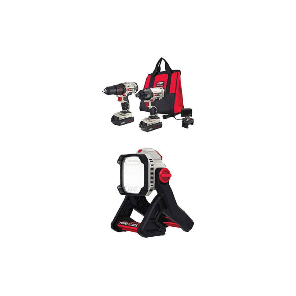 PORTER-CABLE 20V MAX Cordless Drill Combo Kit and Impact Driver, 2-Tool (PCCK604L2)