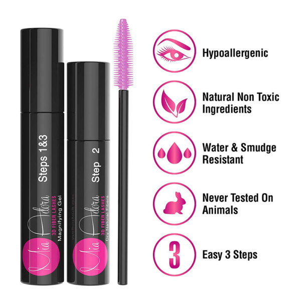 400X Silk Fiber Lash Mascara by Mia Adora - Best Way to Add Volume & Length to Your Natural Eyelashes Instantly - Waterproof Smudge-proof Tear-proof Non-toxic Hypoallergenic Cruelty Free (Black) - Image 4
