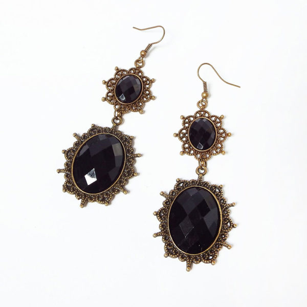 RareLove Lolita Red Rhinestone Teardrop Chandelier Dangle Earrings - Image 2