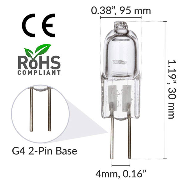 Simba Lighting Halogen G4 T3 20 Watt 280lm Bi-Pin Bulb (10 Pack) 12 Volt A/C or D/C for Accent Lights, Under Cabinet Puck Light, Chandeliers, Track Lighting, 20W 12V 2 Pin JC Warm White 2700K Dimmable - Image 2