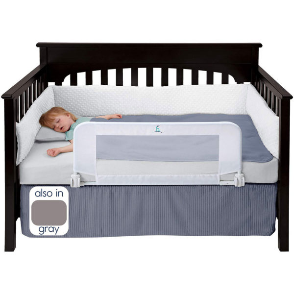 hiccapop Convertible Crib Toddler Bed Rail Guard with Reinforced Anchor Safety