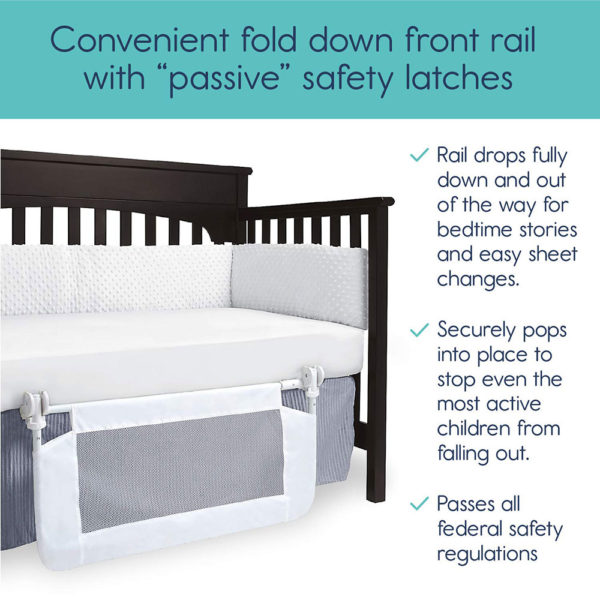 hiccapop Convertible Crib Toddler Bed Rail Guard with Reinforced Anchor Safety - Image 4