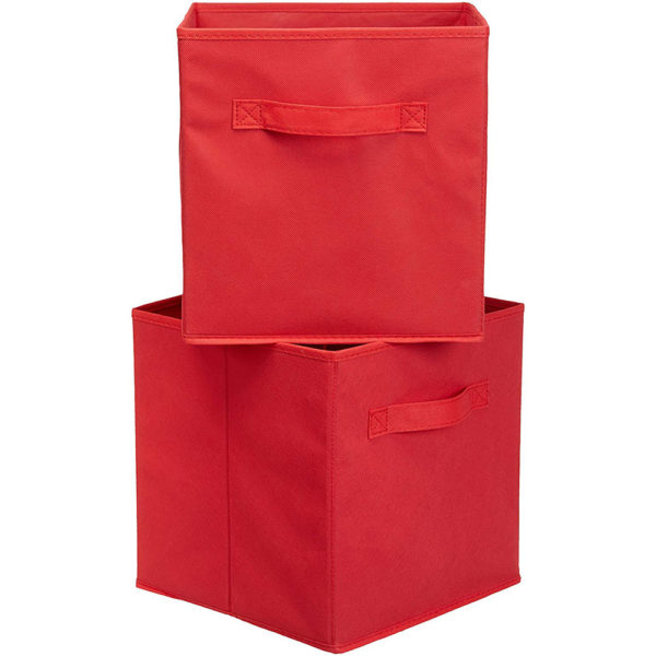 AmazonBasics Foldable Storage Bins Cubes Organizer, 6-Pack, Gray - Image 2