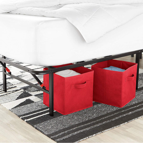 AmazonBasics Foldable Storage Bins Cubes Organizer, 6-Pack, Gray - Image 4