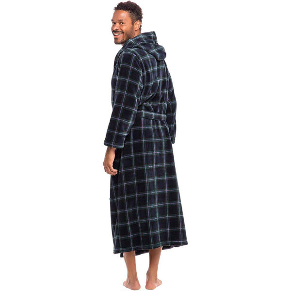 Alexander Del Rossa Men's Plush Fleece Robe with Hood, Warm Big and Tall Bathrobe - Image 2