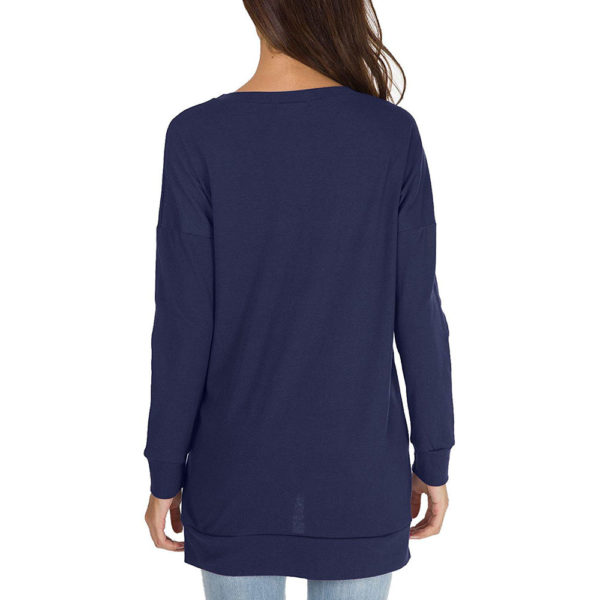 levaca Women's Fall Long Sleeve Side Split Loose Casual Pullover Tunic Tops - Image 4