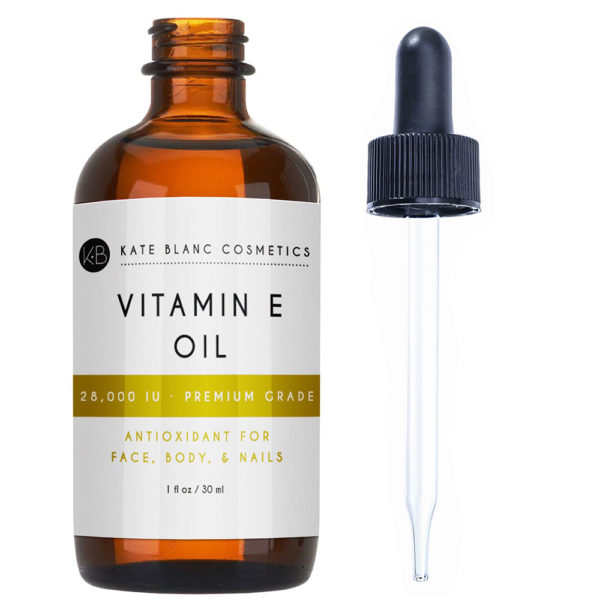 Vitamin E Oil by Kate Blanc. Moisturizes Face and Skin. 100% Pure, Extra Strength. 28,000 IU, Premium Grade, Antioxidants. Reduce Appearance of Scars, Wrinkles, Dark Spots. Free eBook w Recipes (1 oz)