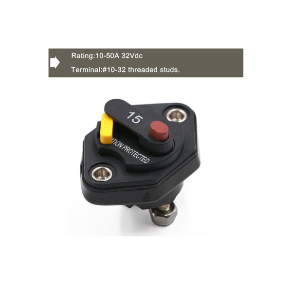 T Tocas 40 Amp Surface-Mount Circuit Breakers with Manual Reset, 12V- 72V DC, Waterproof (40A) - Image 4