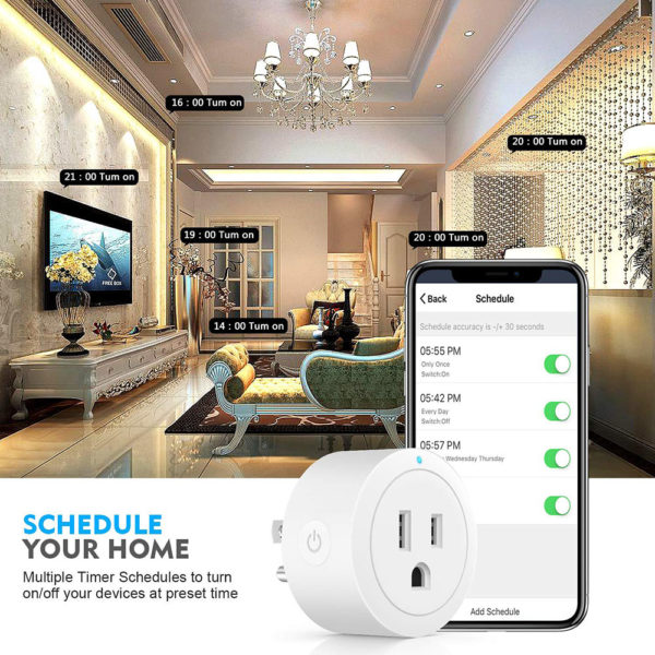 Smart Plug ESICOO, Plug works with Alexa, Google Home Ifttt, Wi-Fi Mini Smart Outlet, Only Supports 2.4GHz Network, No Hub Required (White 4 Pack) - Image 4