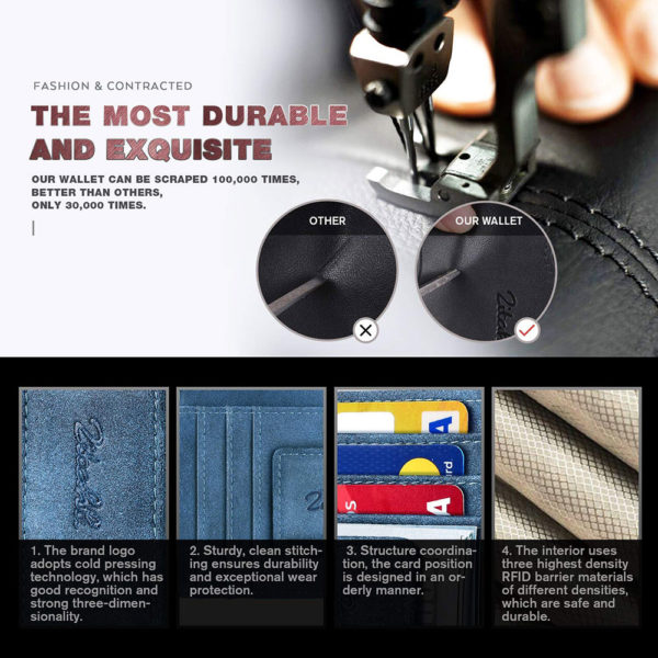Slim & Minimalist Bifold Front Pocket Wallet with Strong Magnet  Money Clip for men,Effective RFID Blocking & Anti-magnetic - Image 3