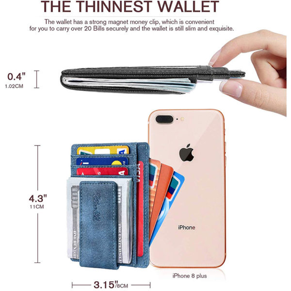 Slim & Minimalist Bifold Front Pocket Wallet with Strong Magnet  Money Clip for men,Effective RFID Blocking & Anti-magnetic - Image 4