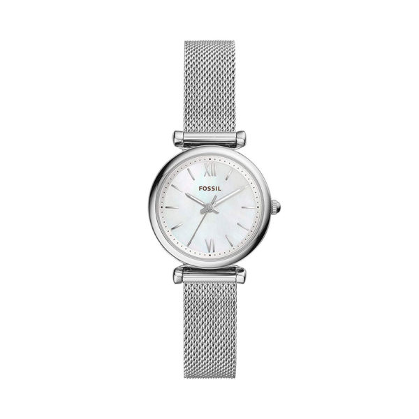 Fossil Women Mini Carlie Stainless Steel and Mesh Casual Quartz Watch