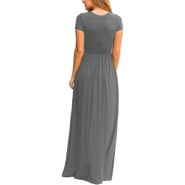 Viishow Women's Short Sleeve Loose Plain Maxi Dresses Casual Long Dresses with Pockets - Image 2