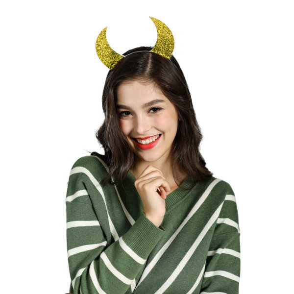 Girls Devil Horns Headband for Halloween (red) - Image 3
