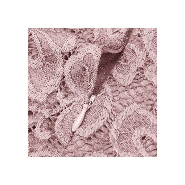 MISSMAY Women's Vintage Floral Lace Long Sleeve Boat Neck Cocktail Party Swing Dress - Image 4