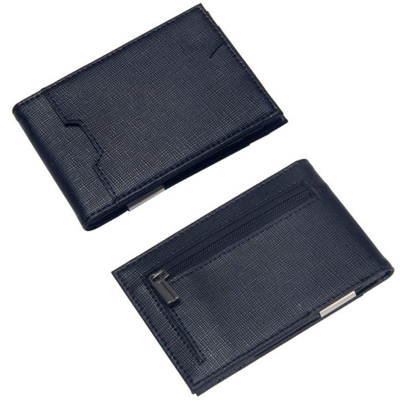 Men Bifold Wallet with Money Clip - Leather Minimalist Front Pocket RFID Blocking - Image 3