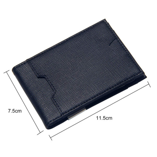 Men Bifold Wallet with Money Clip - Leather Minimalist Front Pocket RFID Blocking - Image 4