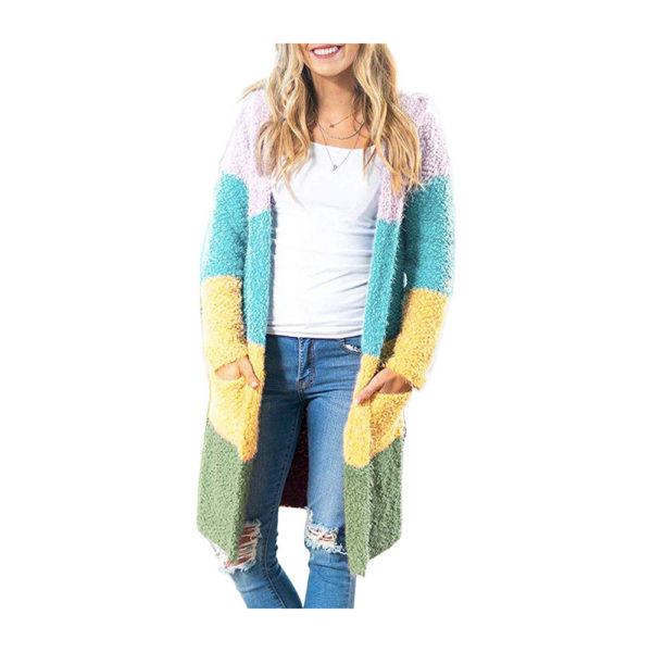 MEROKEETY Women's Long Sleeve Soft Chunky Knit Sweater Open Front Cardigan Outwear with Pockets