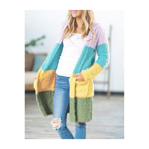 MEROKEETY Women's Long Sleeve Soft Chunky Knit Sweater Open Front Cardigan Outwear with Pockets - Image 3