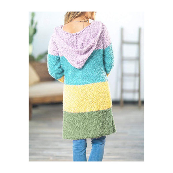 MEROKEETY Women's Long Sleeve Soft Chunky Knit Sweater Open Front Cardigan Outwear with Pockets - Image 4