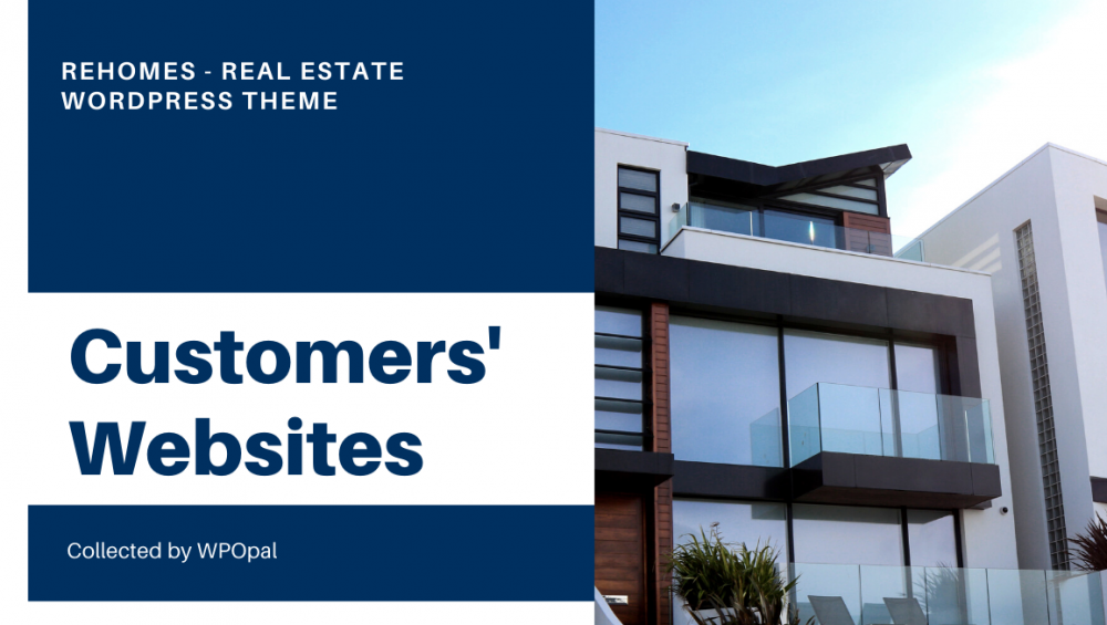 wpopal Rehomes real estate wordpress theme customer's websites