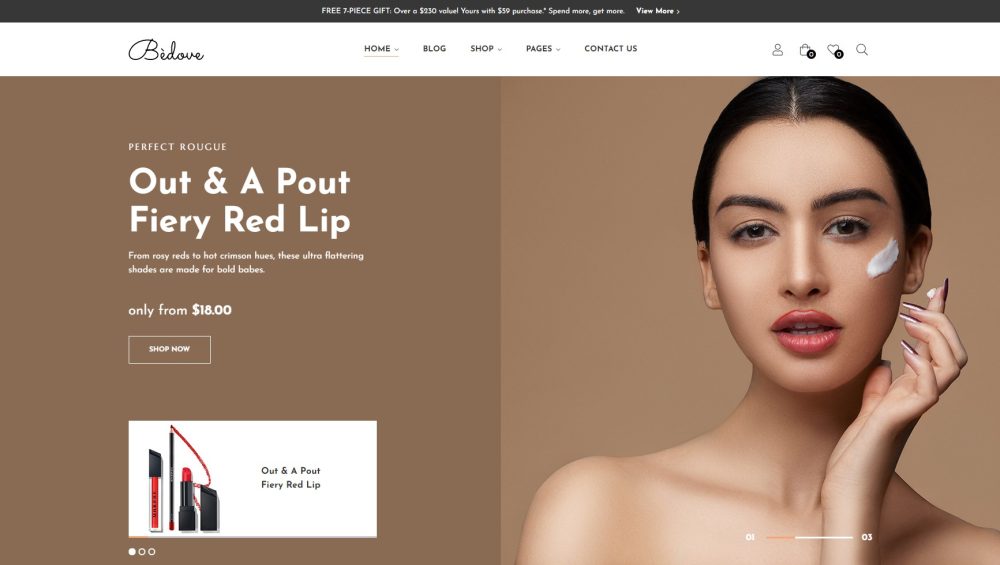 bedove beauty cosmetics store wordpress theme