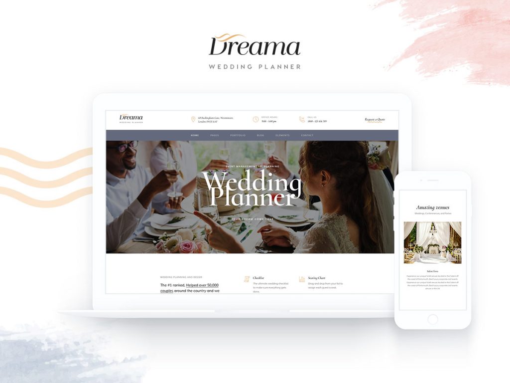 Dreama announcement wedding planner wordpress theme