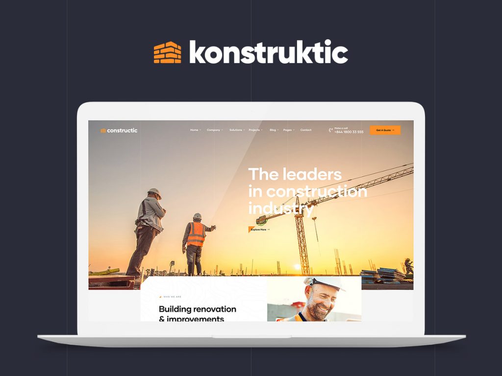 Konstruktic building construction wordpress theme