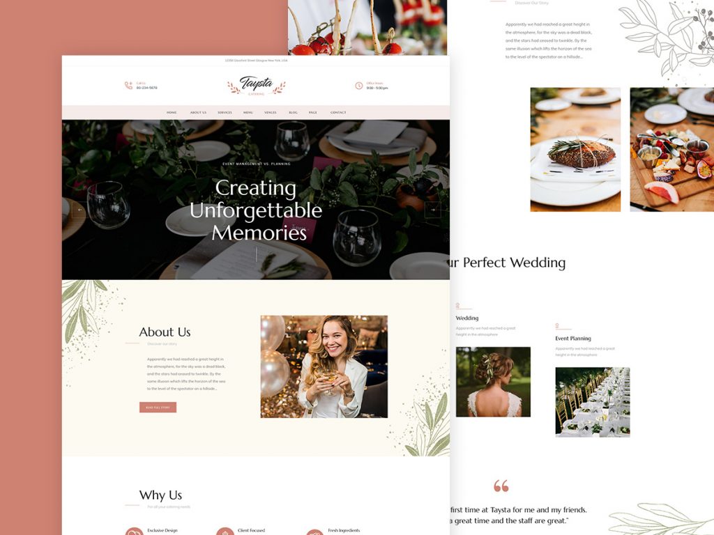 Taysta - Event Planner & Catering WordPress Theme