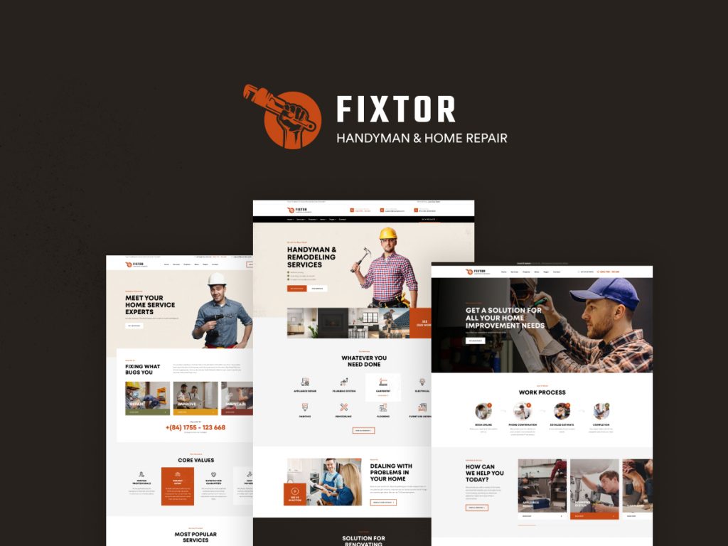 fixtor handyman home repair wordpress theme