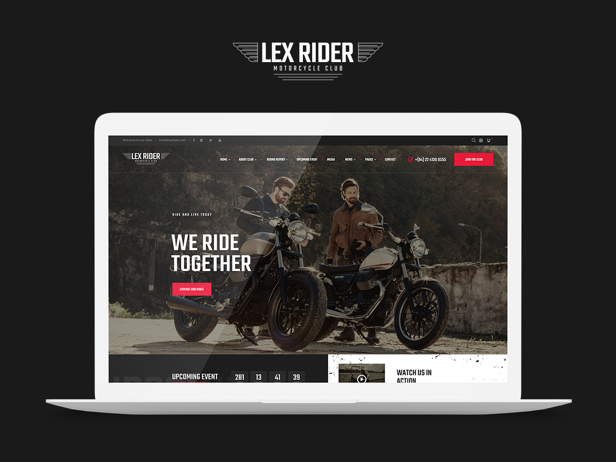 lexrider motorcycle club woocommerce theme