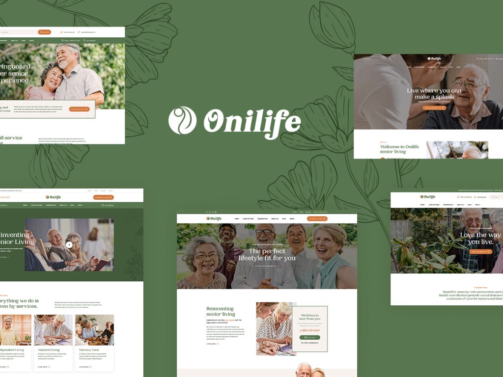 onilife senior living wordpress theme