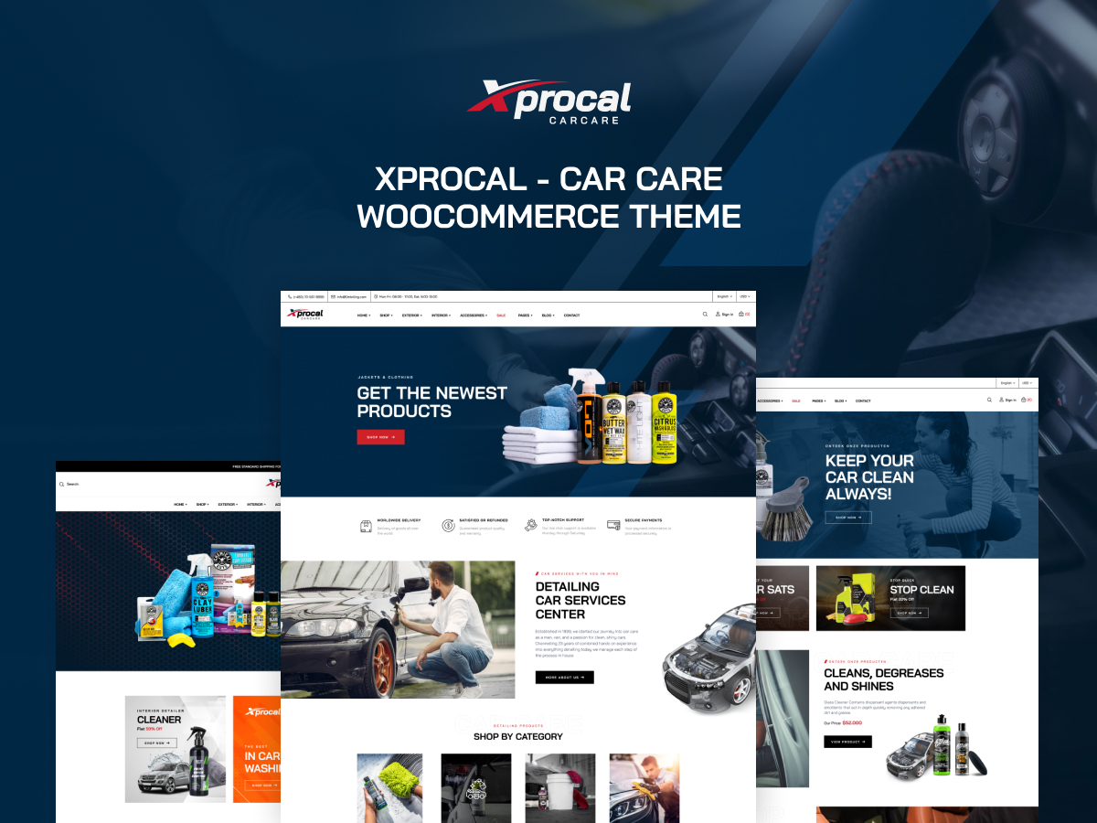 xprocal auto car care woocommerce theme wordpress
